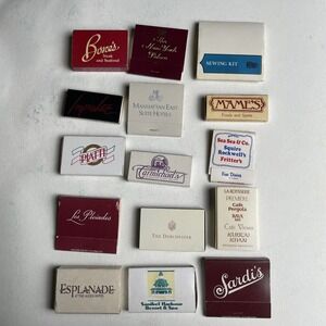 Lot of‎ 14 Vintage Matchbooks & 1 Travel Sewing Kit